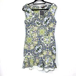 Marchesa Voyage Dress Womens Size 12 Flounce Hem Sheath Sleeveless Floral Print